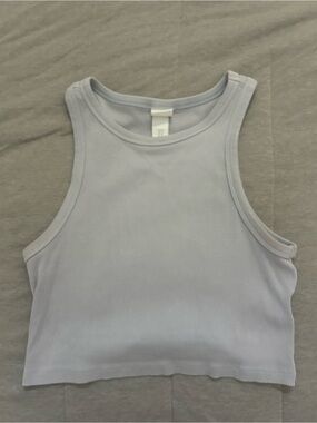 H&M Light Blue Ribbed Cropped Tank Top - Women